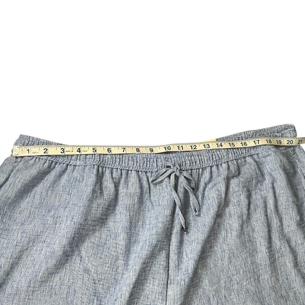 Max Studio London Wide Leg Cropped Pants 3X Blue Pull On Elastic Waist Coastal - Picture 5 of 11